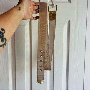 gold metal mesh link belt